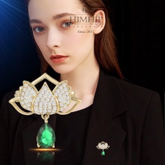 Trâm, Ghim Cài Áo Nhỏ HimHip Hoa Sen Thanh Lịch HKCC Đính Phale 2*2,5cm HPBD