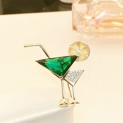 Trâm, Ghim Cài Áo HimHip 2 Ly Cocktail Xanh Sang Trọng HKCC Đính Phale 2,5*3,4cm nam nữ