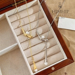 Vòng Cổ HimHip Titan Dây Rút Sợi Mì Khóa V Phối Hạt Giả Trai 74cm Kèm Hộp Phụ Kiện