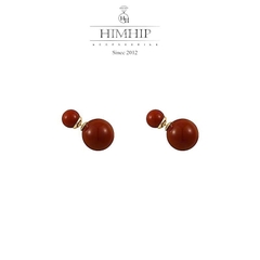 Khuyên Tai Nụ HimHip Hạt Tròn To Nhỏ 2 Kiểu Sang Trọng HKCC Mix Hạt Giả Trai 2x0.5cm