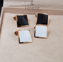 Khuyên Tai Nụ HimHip TiTan Mặt Thoi Vuông Sang Trọng 1.5x1.5cm HPBD