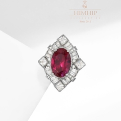Pin Cài Tự Hít HimHip HKCC Thoi Phale Xích Hồng Lấp Lánh 2.4x2cm