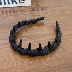 Bờm HimHip Composite Xoắn Vải Phối Xoắn Hạt 4cm