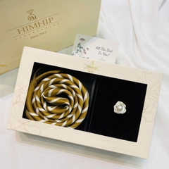 Set Quà HimHip Khăn Lụa Vuông 70*70cm & Cài Áo Kèm Túi Hộp Thiệp - 1134