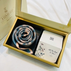 Set Quà HimHip Khăn Lụa Cao Cấp 53x53cm Kèm Túi Hộp Thiệp - 1022