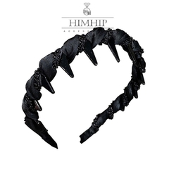 Bờm HimHip Composite Xoắn Vải Phối Xoắn Hạt 4cm