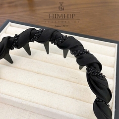 Bờm HimHip Composite Xoắn Vải Phối Xoắn Hạt 4cm