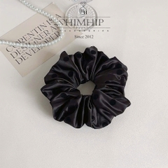 Scrunchies Tag HimHip Vải Trơn Chấm Bi Nhung ~17cm