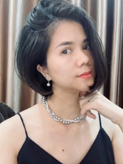 Vòng Cổ tinh thể Ngọc Trai Dây Đôi Mix Màu Trắng Xám 5mm-41cm, 8mm-43,5cm chưa khóa