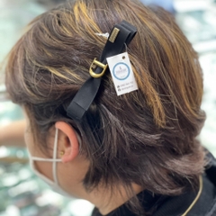 Kẹp Mái Mỏ Vịt HimHip Phối Nơ Vải Chữ D Thanh Lịch 9cm