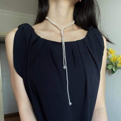 [Thiết Kế] Vòng Cổ HimHip Tinh Thể Ngọc Trai 5Li 4in1 Sang Trọng 120cm Phụ Kiện Áo Dài