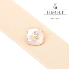Trâm, Ghim Cài Áo Nhỏ HimHip Mặt Vuông Khảm Trai Gắn Charm Hành Tinh Sang Trọng HKCC Đính Phale 2cm