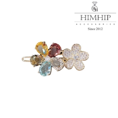 Kẹp mái hoa 5 cánh nhiều màu sắc- 4cm
