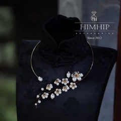 Kiềng Cổ HimHip Tinh Thể Ngọc Trai Hương Sắc Ngọc Mai Cao Cấp 15cm Phụ Kiện Áo Dài