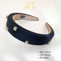Bờm HimHip Phối Vải Đính Đá Phale Vuông Sang Trọng 3.5cm