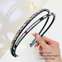 Bờm Tóc HimHip Composite Dáng Mảnh Họa Tiết Caro Viền Đen 0.5cm