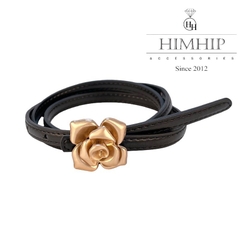 Dây Lưng HimHip Da Thật Phối Mặt Hoa Hồng Thanh Lịch 1x101cm