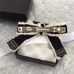 Kẹp Bấm HimHip Nơ Vải Viền Trai Trắng Thanh Lịch 3x11.5cm