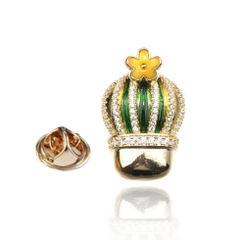 Pin Cài Áo HimHip Chậu Xương Rồng Xanh Đáng Yêu HKCC Đính Phale 2*2,8cm