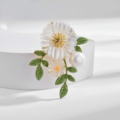 Trâm, Ghim Cài Áo HimHip Hoa Cúc Hoạ Mi Thanh Lịch HKCC Phối Trai 3*4cm