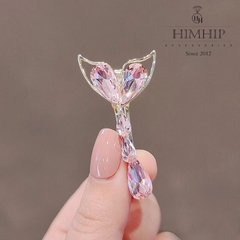 Kẹp Mái Mỏ Vịt HimHip Đính Đá Phale Dáng Đuôi Cá Sang Trọng 3x5.5cm