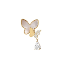 Pin Cài Áo HimHip Đôi Bướm Khảm Trai Sang Trọng HKCC Đính Phale 1,5*2,3cm