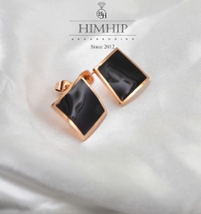 Khuyên Tai Nụ HimHip TiTan Mặt Thoi Vuông Sang Trọng 1.5x1.5cm HPBD