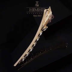 Kẹp Mái HimHip HKCC Hoa Vân Môn Phối Nụ Đá Phale 9*1.2cm