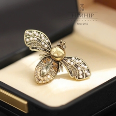 Trâm, Ghim Cài Áo HKCC Ong Phale Cánh Cứng Phối Hạt Giả Trai 3.2*5.2cm