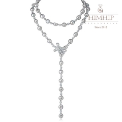 Vòng Cổ HimHip Trai Dị Khóa Nơ Đính Đá Phale Sang Trọng 82~83cm