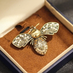 Trâm, Ghim Cài Áo HKCC Ong Phale Cánh Cứng Phối Hạt Giả Trai 3.2*5.2cm