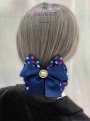 Kẹp Bối, Búi Lưới HimHip Nơ Chấm Bi Đính Phale Thanh Lịch 11x13cm