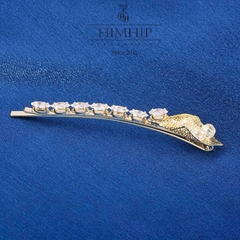 Kẹp Mái HimHip HKCC Hoa Vân Môn Phối Nụ Đá Phale 9*1.2cm