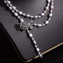 Vòng Cổ HimHip Trai Dị Khóa Nơ Đính Đá Phale Sang Trọng 82~83cm