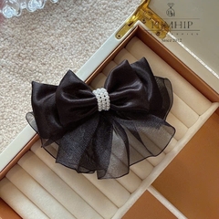 Kẹp Bấm HimHip HKCC Nơ Vải 3 Lớp Phối Vòng Giả Trai 13*8.5cm