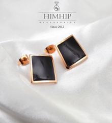 Khuyên Tai Nụ HimHip TiTan Mặt Thoi Vuông Sang Trọng 1.5x1.5cm HPBD