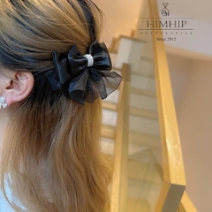 Kẹp Bấm HimHip HKCC Nơ Vải 3 Lớp Phối Vòng Giả Trai 13*8.5cm