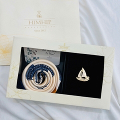 Set Quà HimHip 20/11 Khăn Lụa Vuông 70*70cm & Cài Áo Kèm Túi Hộp Thiệp - 1129