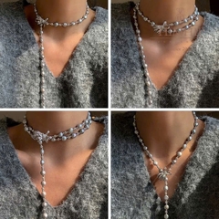 Vòng Cổ HimHip Trai Dị Khóa Nơ Đính Đá Phale Sang Trọng 82~83cm