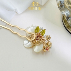 Trâm Cài Tóc HimHip HKCC Bạch Lượng Mẫu Kim Kèm Hộp Phụ Kiện Áo Dài 10*4.3cm