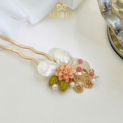 Trâm Cài Tóc HimHip HKCC Bạch Lượng Mẫu Kim Kèm Hộp Phụ Kiện Áo Dài 10*4.3cm