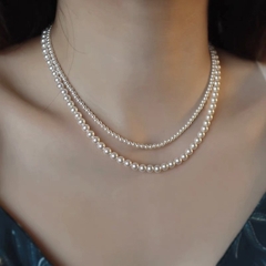 [Thiết Kế] Vòng Cổ HimHip Tinh Thể Ngọc Trai Dây Đôi Sang Trọng 4mm-38cm, 6mm-41cm