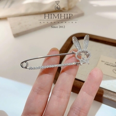 Trâm, Ghim Cài Áo Kim Băng HimHip HKCC Thỏ Phale Lấp Lánh 6.5*2.8cm