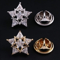 Pin Cài Áo HimHip Sao Kép Sang Trọng HKCC Đính Phale 1.5cm