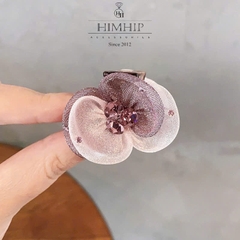Kẹp Càng Cua HimHip Composite Đính Phale Hoa Voan Tím Sang Trọng 10 Răng 2.5x3.5cm