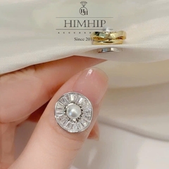 Pin Cài Tự Hít HimHip Hoa Tròn Nhỏ Nụ Giả Trai Phối Đá Phale 1.6cm