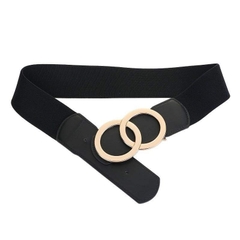 Dây Lưng HimHip Da Thật Phối Chun Mặt OO Sang Trọng 5x81.5cm