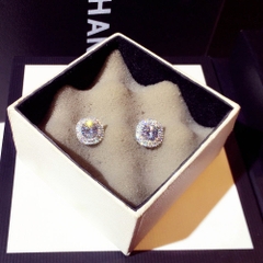 Khuyên Tai Nụ HimHip Mặt Đá Vuông Sang Trọng HKCC Đính Phale 1cm