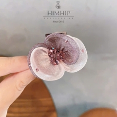 Kẹp Càng Cua HimHip Composite Đính Phale Hoa Voan Tím Sang Trọng 10 Răng 2.5x3.5cm