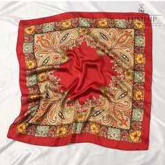 Set Quà Tặng Khăn Lụa Vuông Khổ 70 Kèm Cài Áo - 175 (combo đã bao gồm túi hộp thiệp)